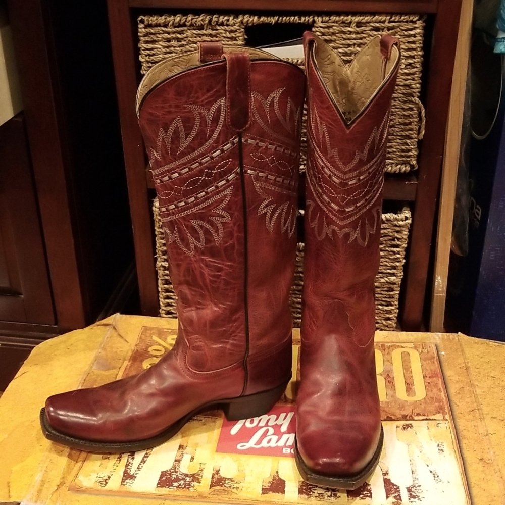 Tony Lama Red Baja Cowgirl boots size 9B